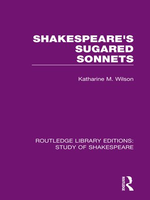 cover image of Shakespeare's Sugared Sonnets